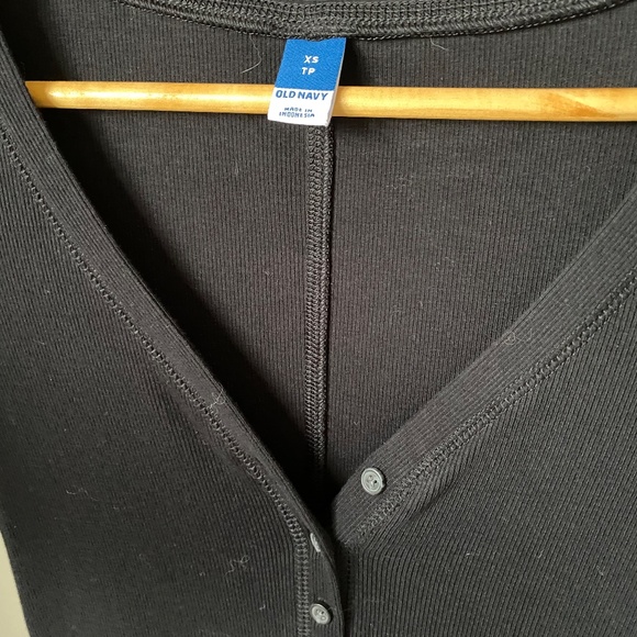 Fitted Long-Sleeve Rib-Knit Henley Midi Dress XS - Old Navy - Picture 3 of 4